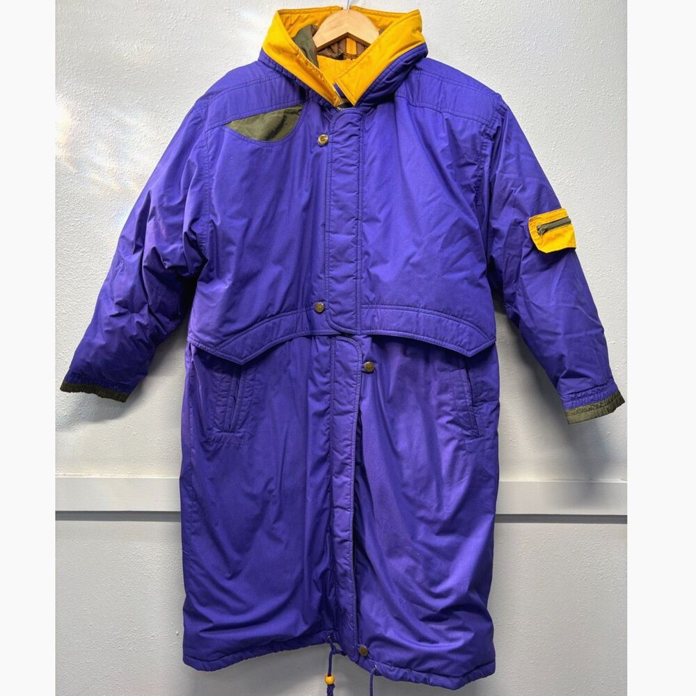 Vtg Fox Run Goose Down Purple Parka Coat Jacket Size Small